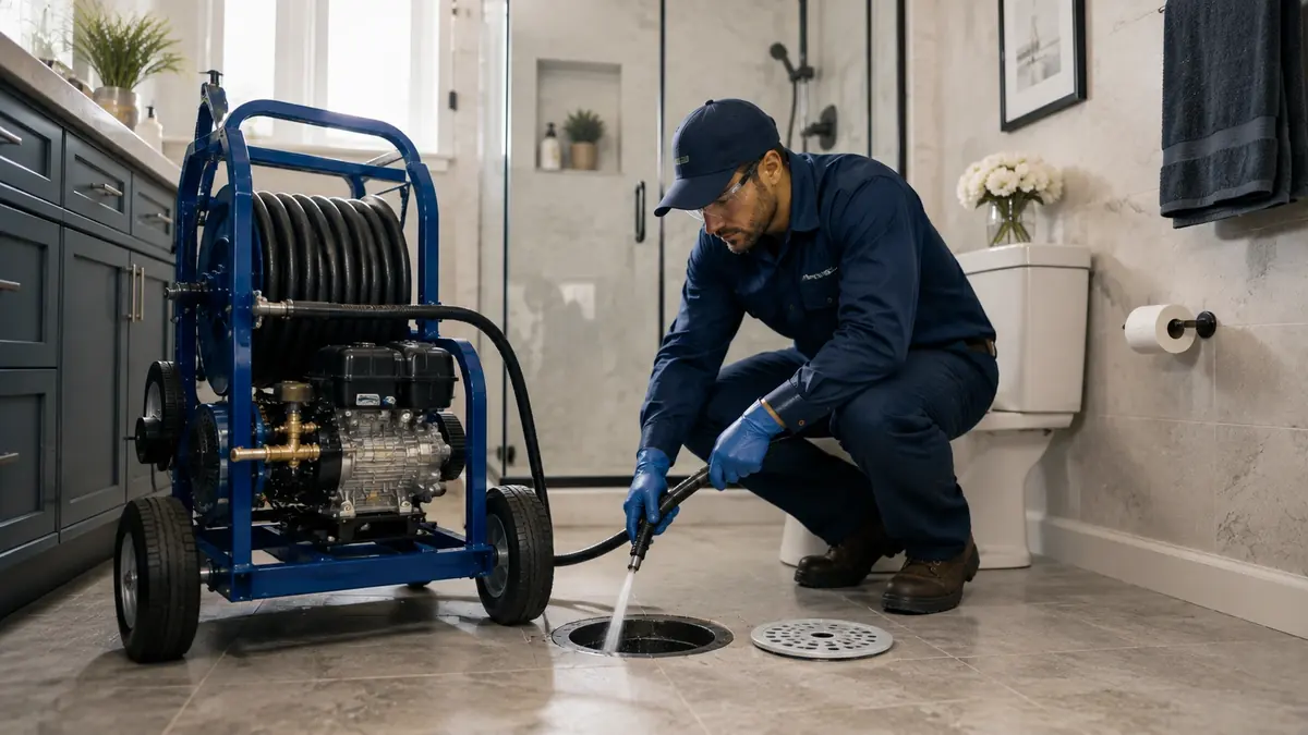 Bathroom Drain Hydro Jetting in Huntington Beach