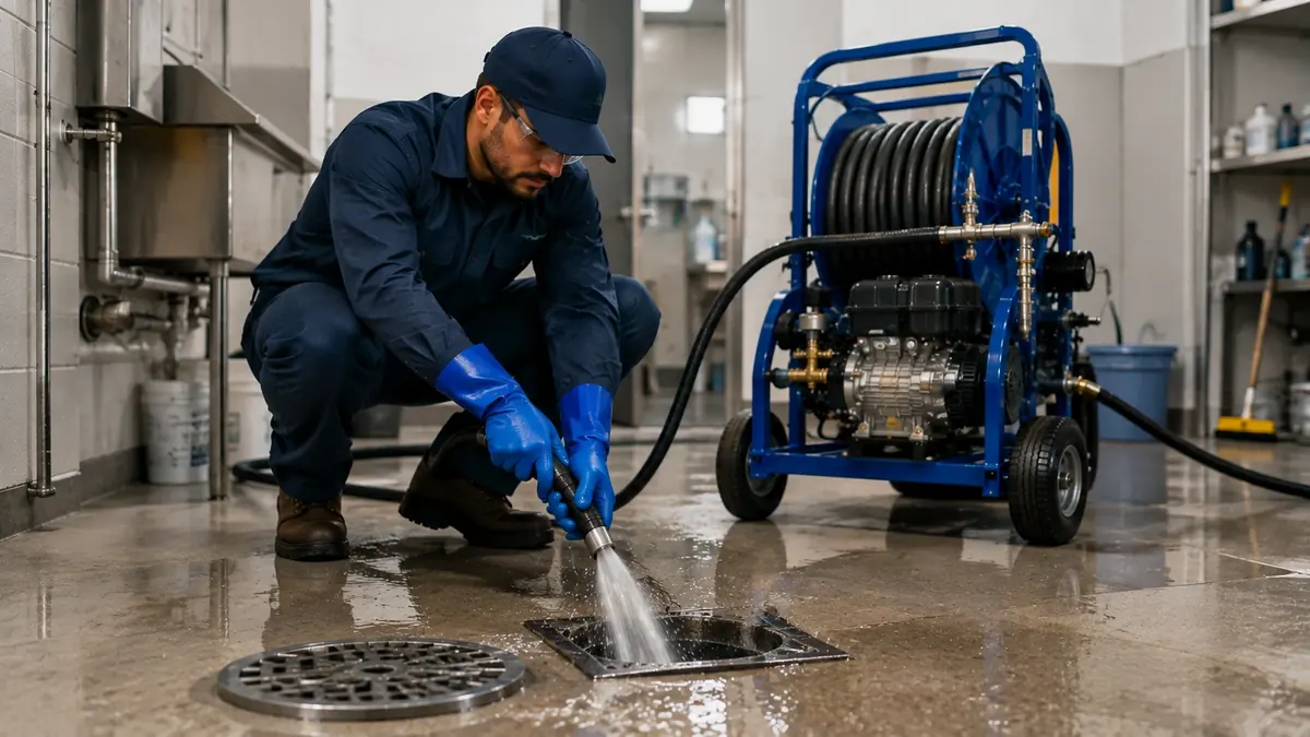 Floor Drain Hydro Jet Cleaning in Huntington Beach