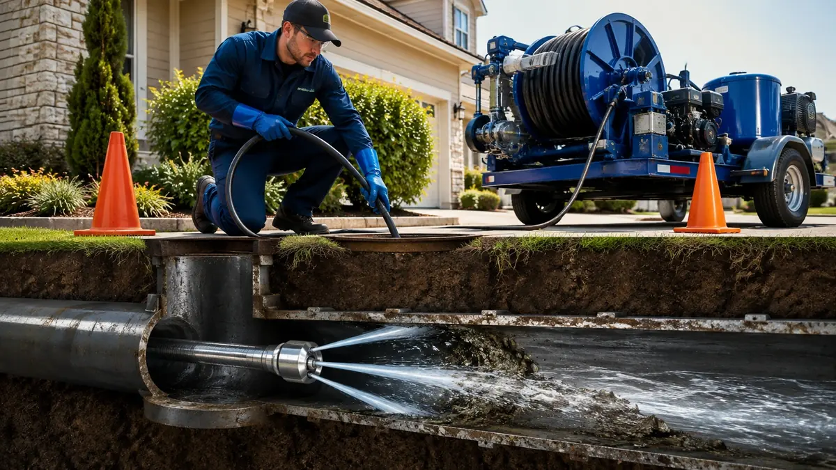 Main Sewer Line Hydro Jet Cleaning in Huntington Beach