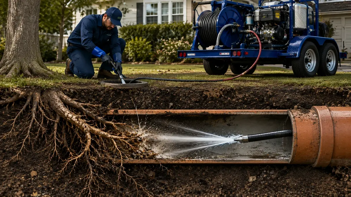 Tree Root Removal with Hydro Jetting in Huntington Beach